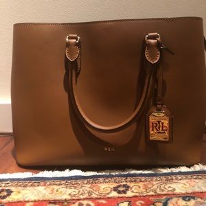 Leather brown large Ralph Lauren bag
